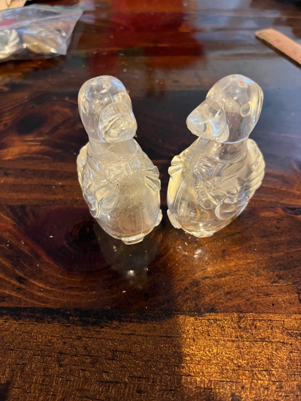 Clear Glass Duck Figurine Pair - Home Accents Decor